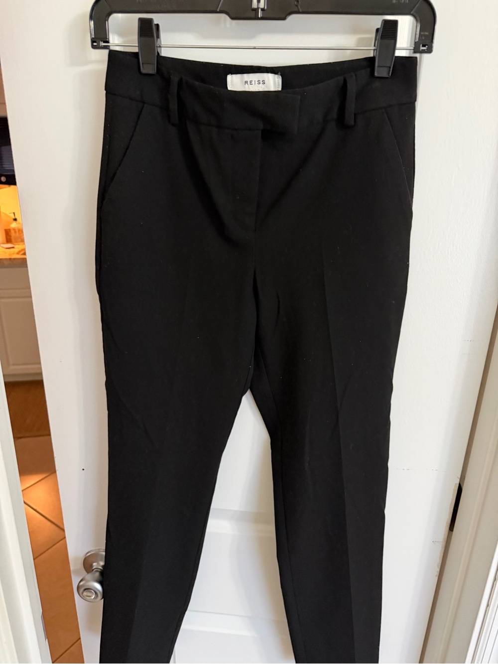 Reiss Black Tailored Slim Leg Trousers